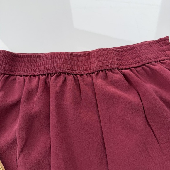 Madewell Skirt Womens Small Burgundy Silk Wrap‎ Front Tulip Hem Lined Holiday - Picture 10 of 15
